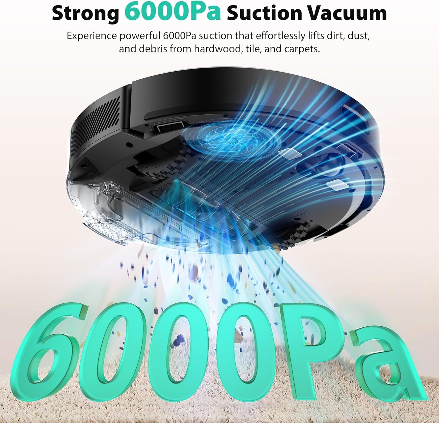 Robot Vacuum and Mop, Robotic Vacuum Cleaner with Self-Emptying Base | 6000Pa, 90 Days Capacity, Lidar Navigation, Home Mapping, Ideal for Pet Hair, Hard Floors, Carpet (L8000 Plus)