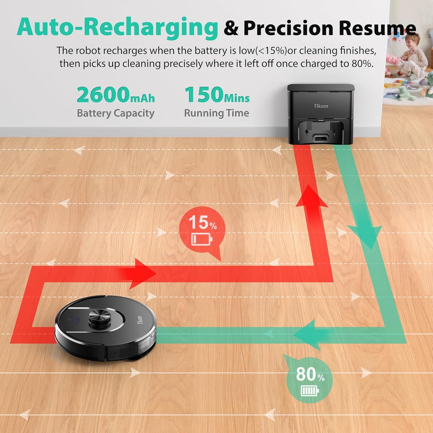 Robot Vacuum and Mop, Robotic Vacuum Cleaner with Self-Emptying Base | 6000Pa, 90 Days Capacity, Lidar Navigation, Home Mapping, Ideal for Pet Hair, Hard Floors, Carpet (L8000 Plus)