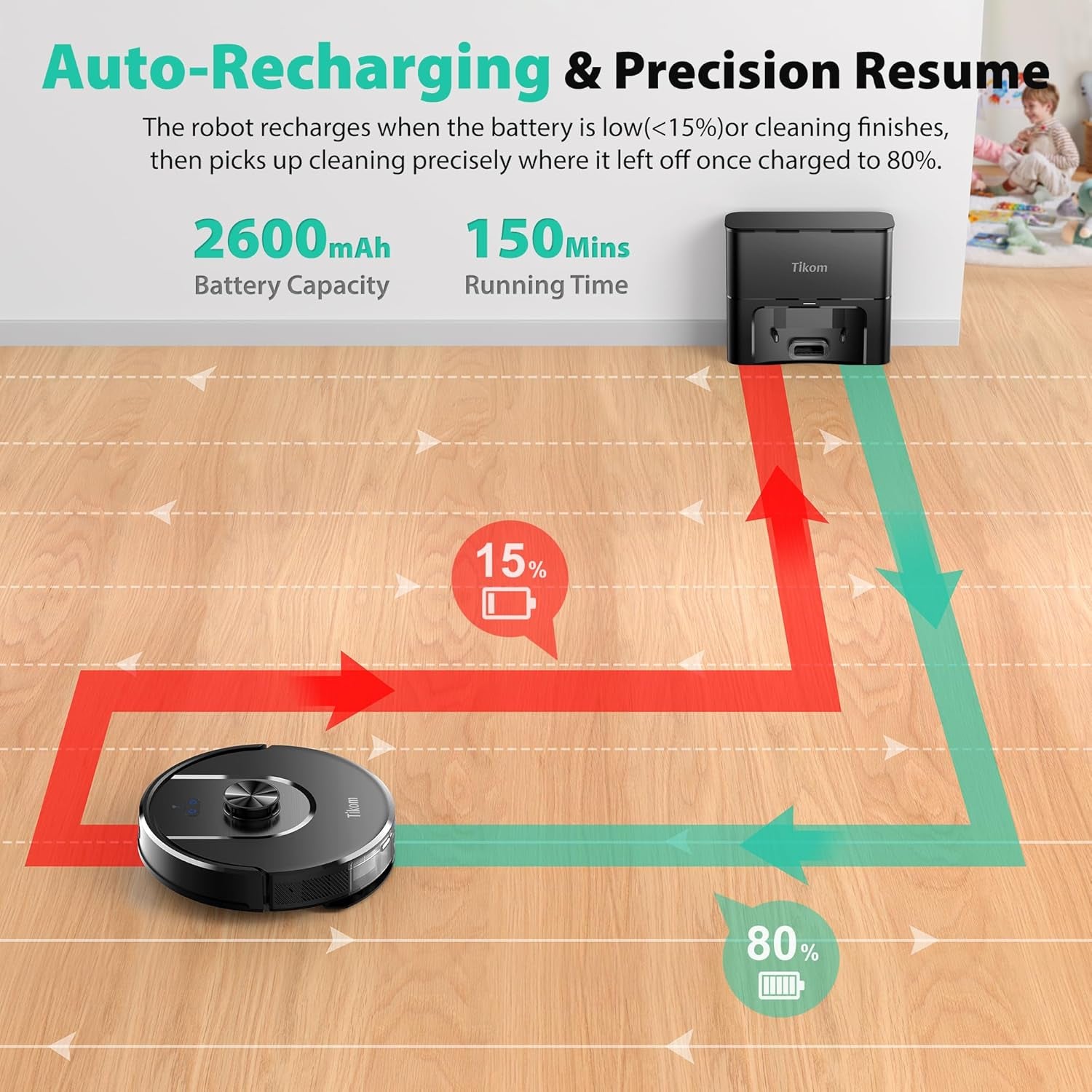 Robot Vacuum and Mop, Robotic Vacuum Cleaner with Self-Emptying Base | 6000Pa, 90 Days Capacity, Lidar Navigation, Home Mapping, Ideal for Pet Hair, Hard Floors, Carpet (L8000 Plus)